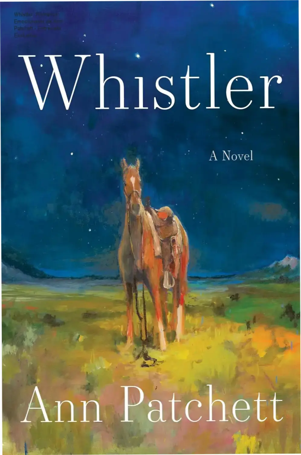 Capa do livro Whistler com relevo dourado e ilustração minimalista de máquinas de escrever