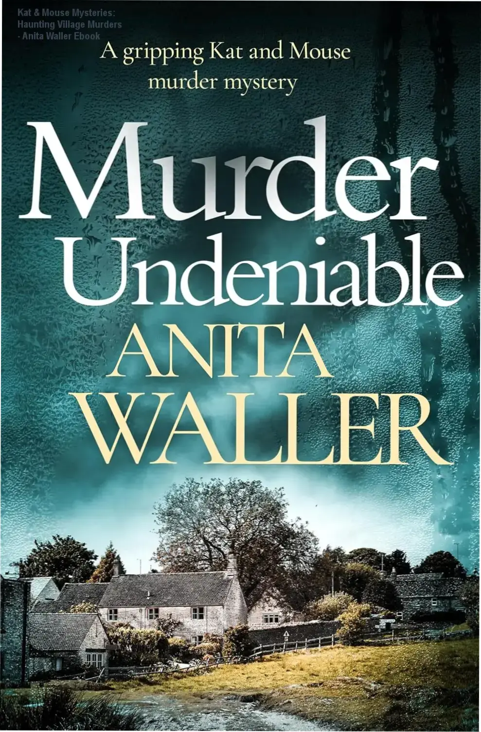 Digital book cover featuring Kat and Beth analyzing clues against a dark English village backdrop