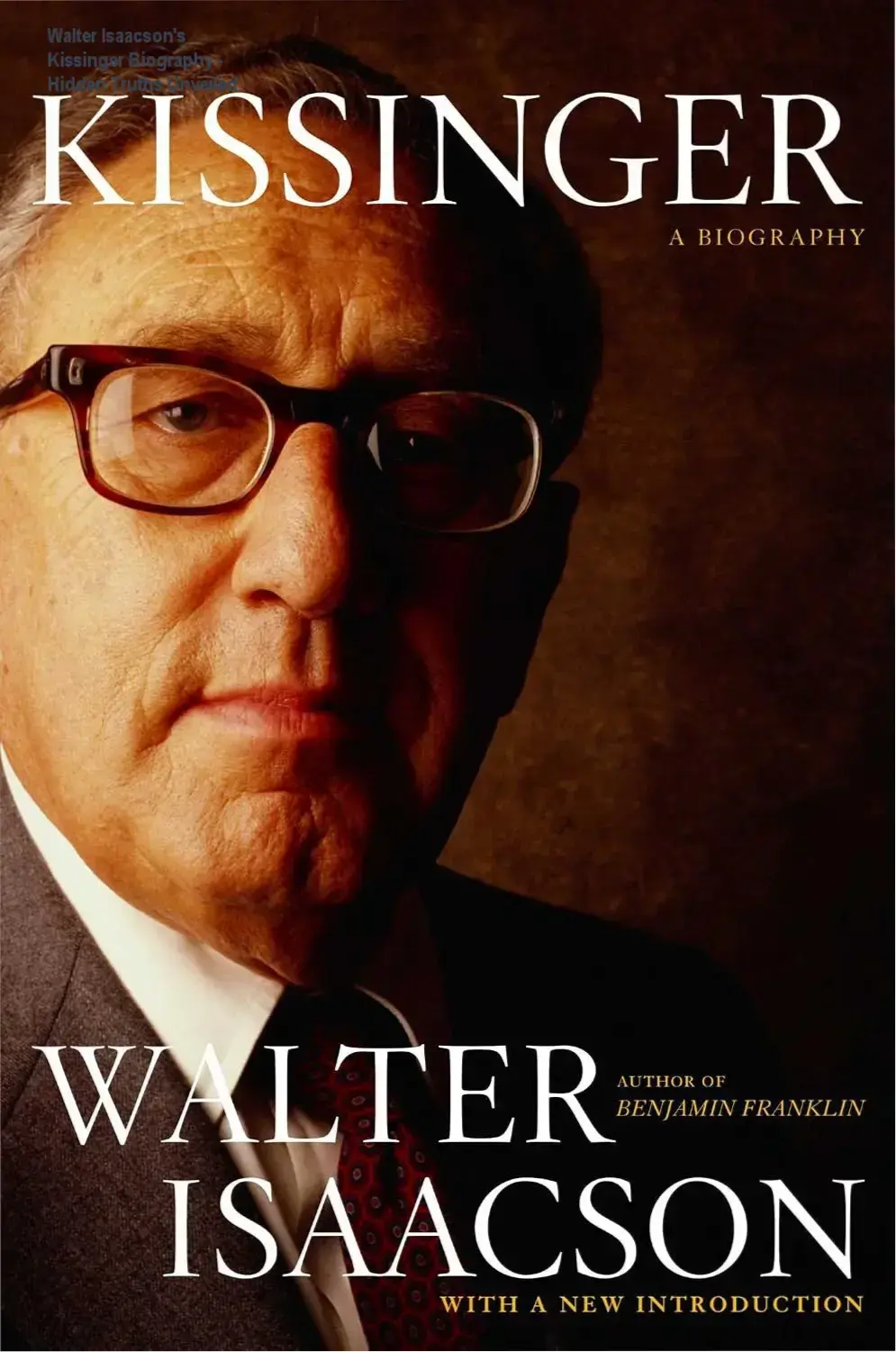 Henry Kissinger portrait with bifurcated eagle-dove- Israel flag symbolizing peace conflict