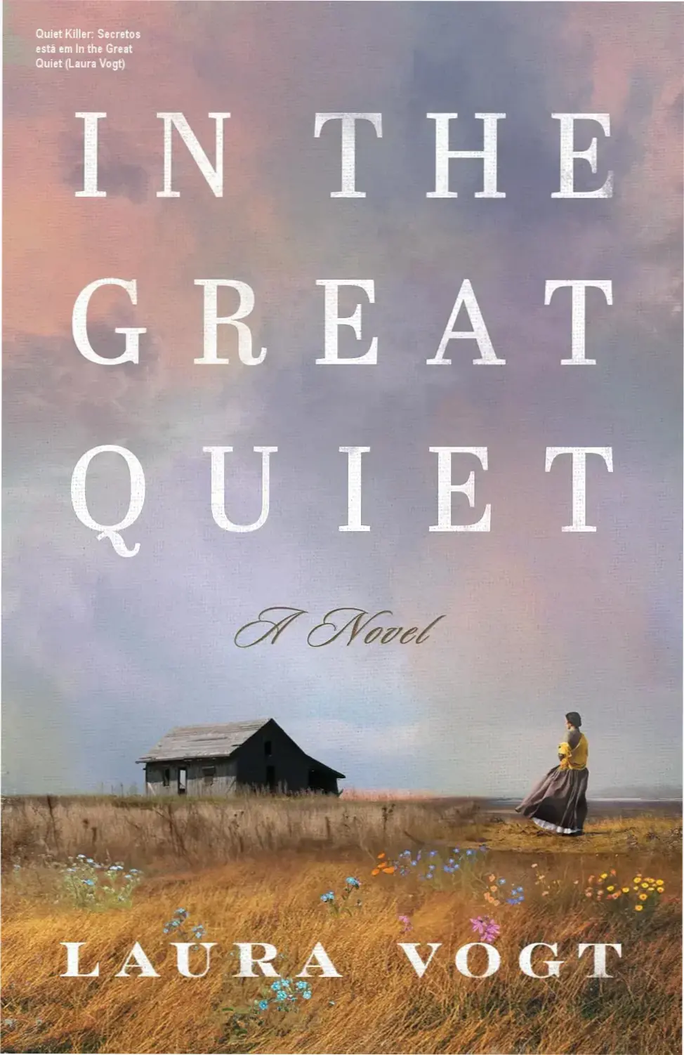 Capa do livro In the Great Quiet com personagem feminina à beira da fronteira