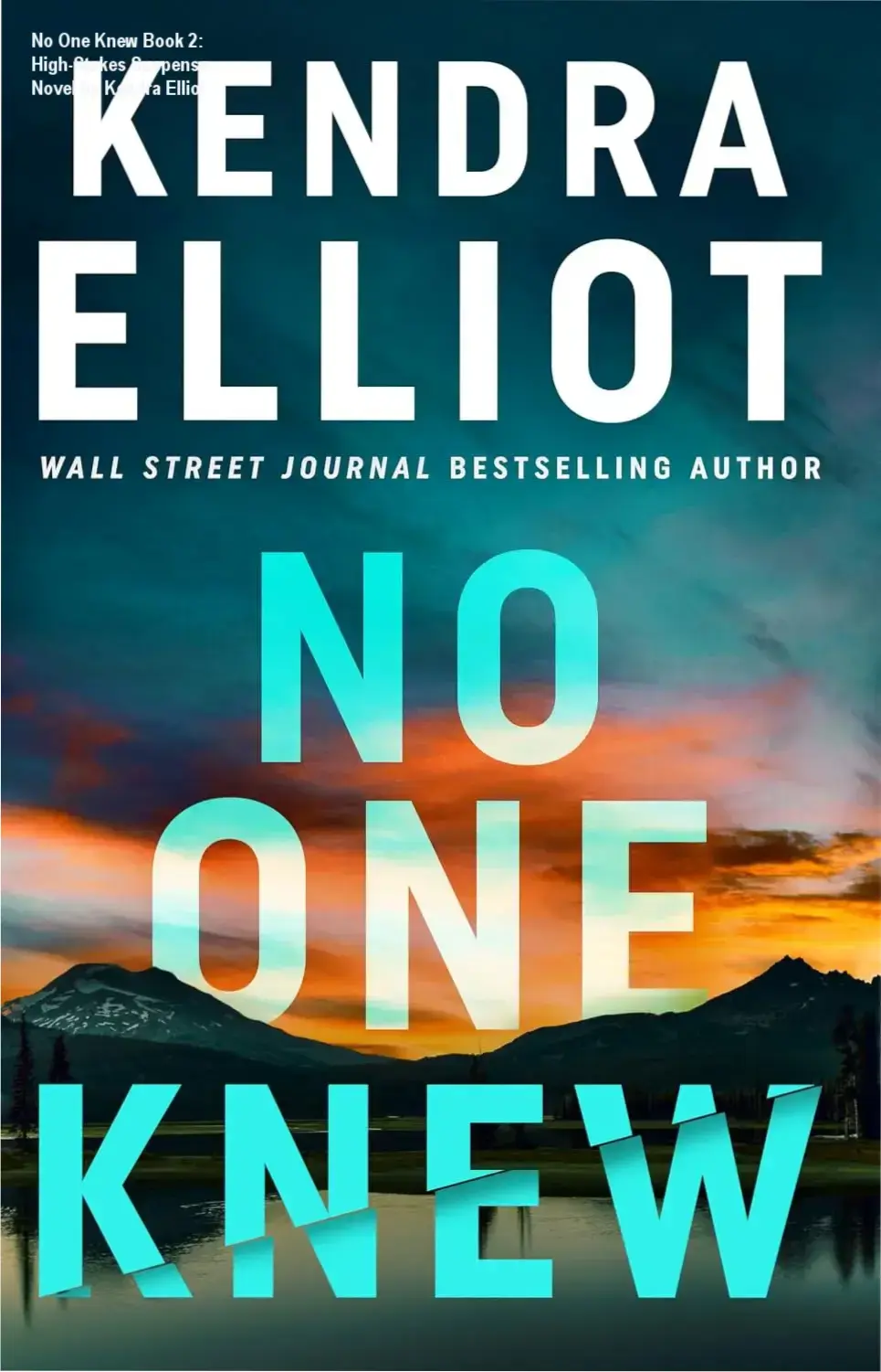 Cover art of No One Knew (Noelle Marshall Book 2) by Kendra Elliot, featuring suspenseful crime elements and thriller imagery.