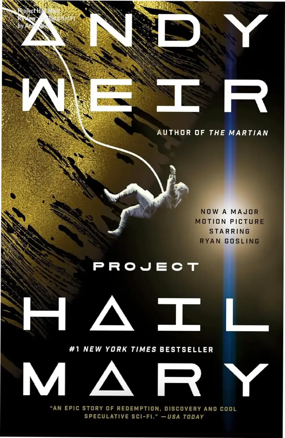 Book cover of Project Hail Mary paperback edition with cosmic space art