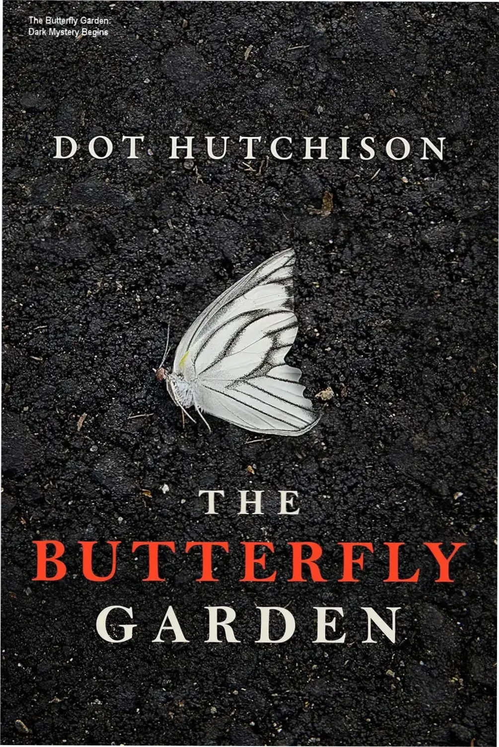 Cover art for The Butterfly Garden showing a locked garden with mysterious figures inside