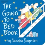 Capa do livro The Going To Bed Book de Sandra Boynton com animais brincando no banho e se preparando para dormir, classificação 4,8 estrelas