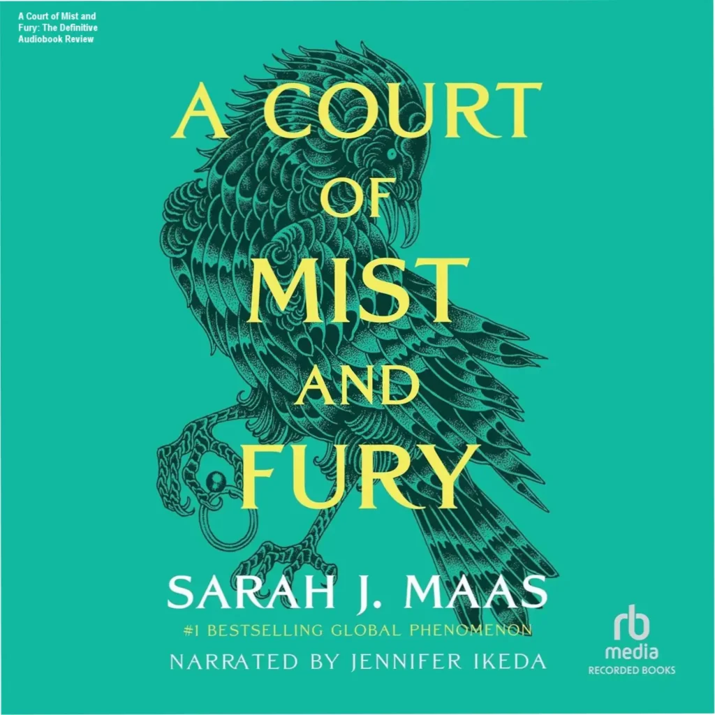 A Court of Mist and Fury by Sarah J. Maas audiobook cover featuring fantasy elements