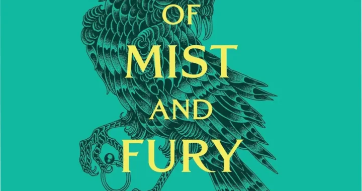 A Court of Mist and Fury by Sarah J. Maas audiobook cover featuring fantasy elements