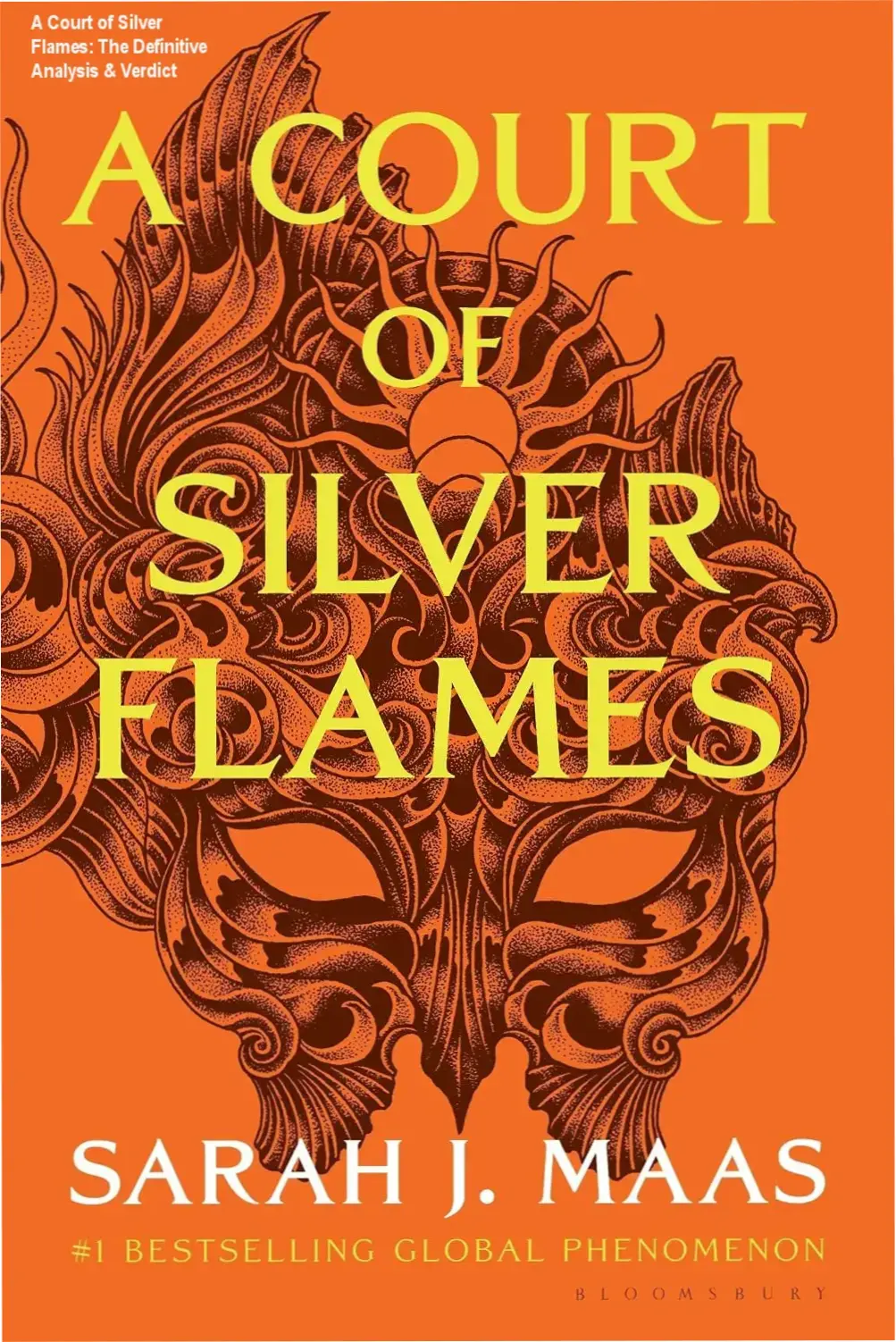 A Court of Silver Flames book cover by Sarah J. Maas highlighting fantasy elements