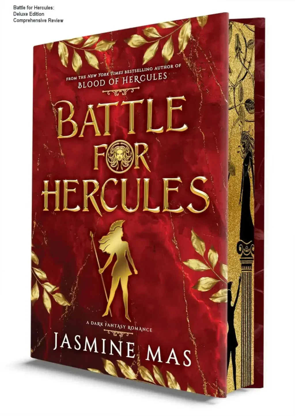 Hardcover Deluxe Limited Edition of Battle for Hercules by Jasmine Mas featuring gold sprayed edges and foil stamping
