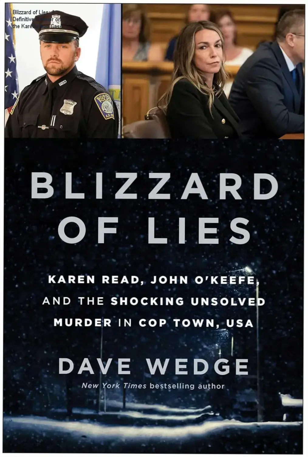 Cover of the book Blizzard of Lies by Dave Wedge exploring the Karen Read investigation