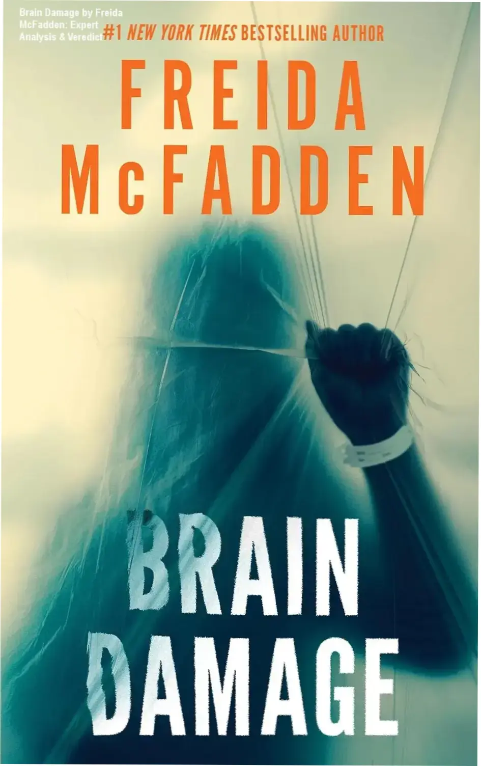 Paperback cover of Brain Damage by Freida McFadden showing a fractured silhouette against a dark background