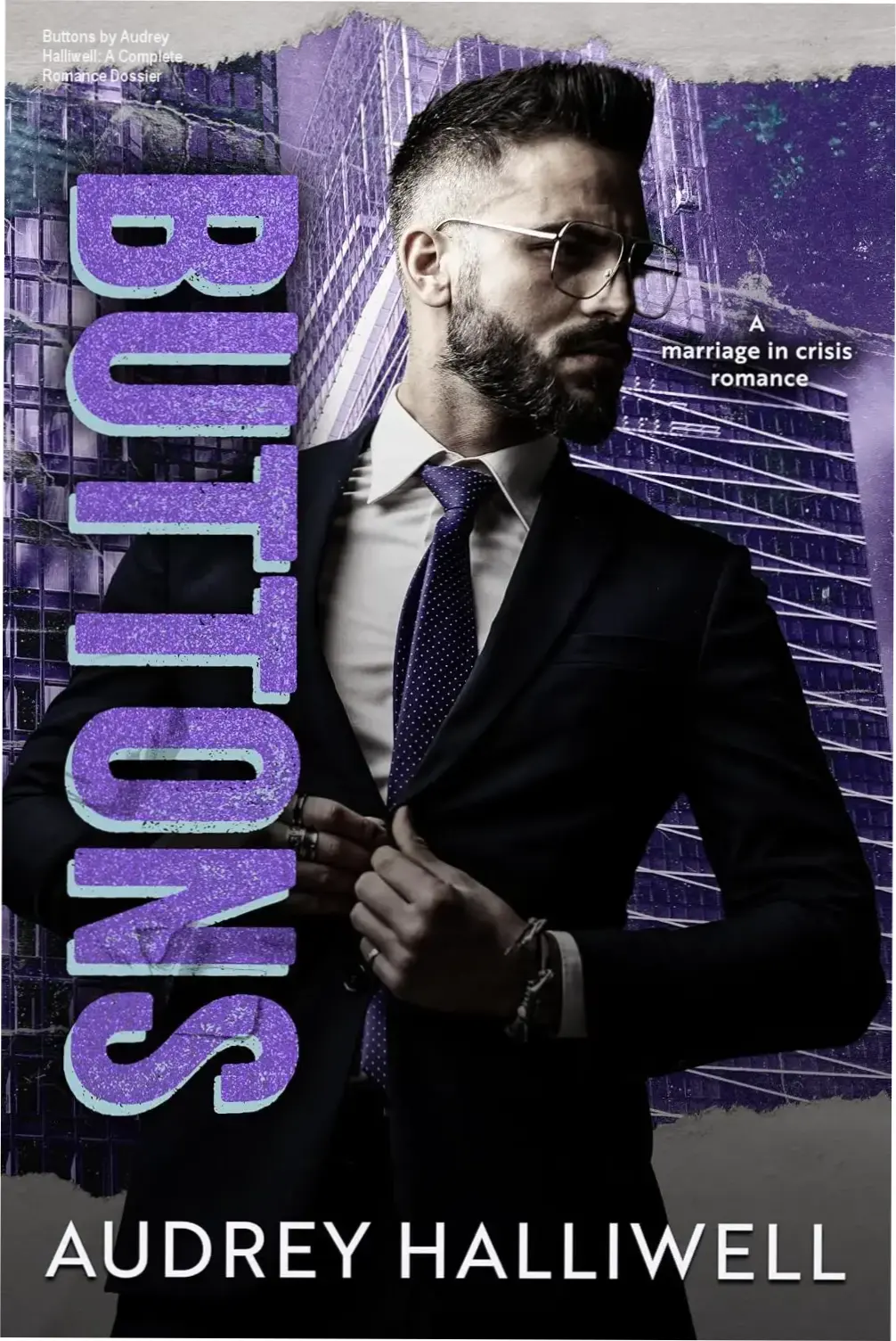 Book cover for Buttons: A Wealthy CEO Marriage-in-Crisis Romance by Audrey Halliwell featuring themes of redemption and second chances