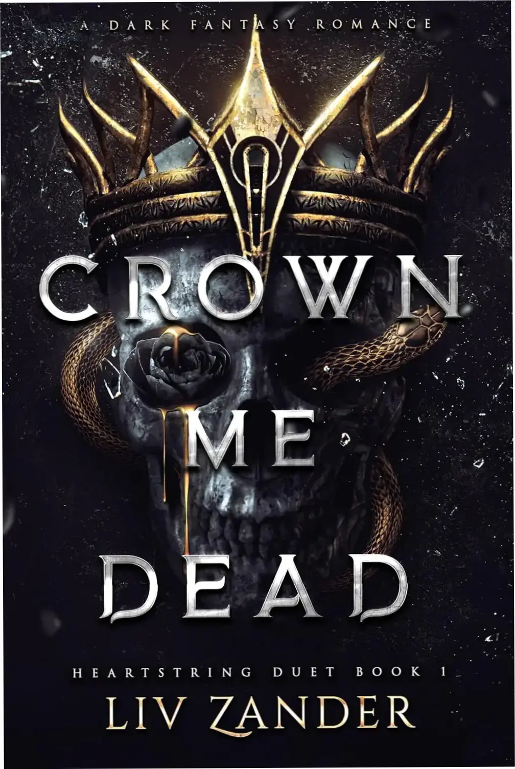 Capa oficial de Crown Me Dead com arte de romance oscuro fantástico de Lovecraftiana estética e drama emocional
