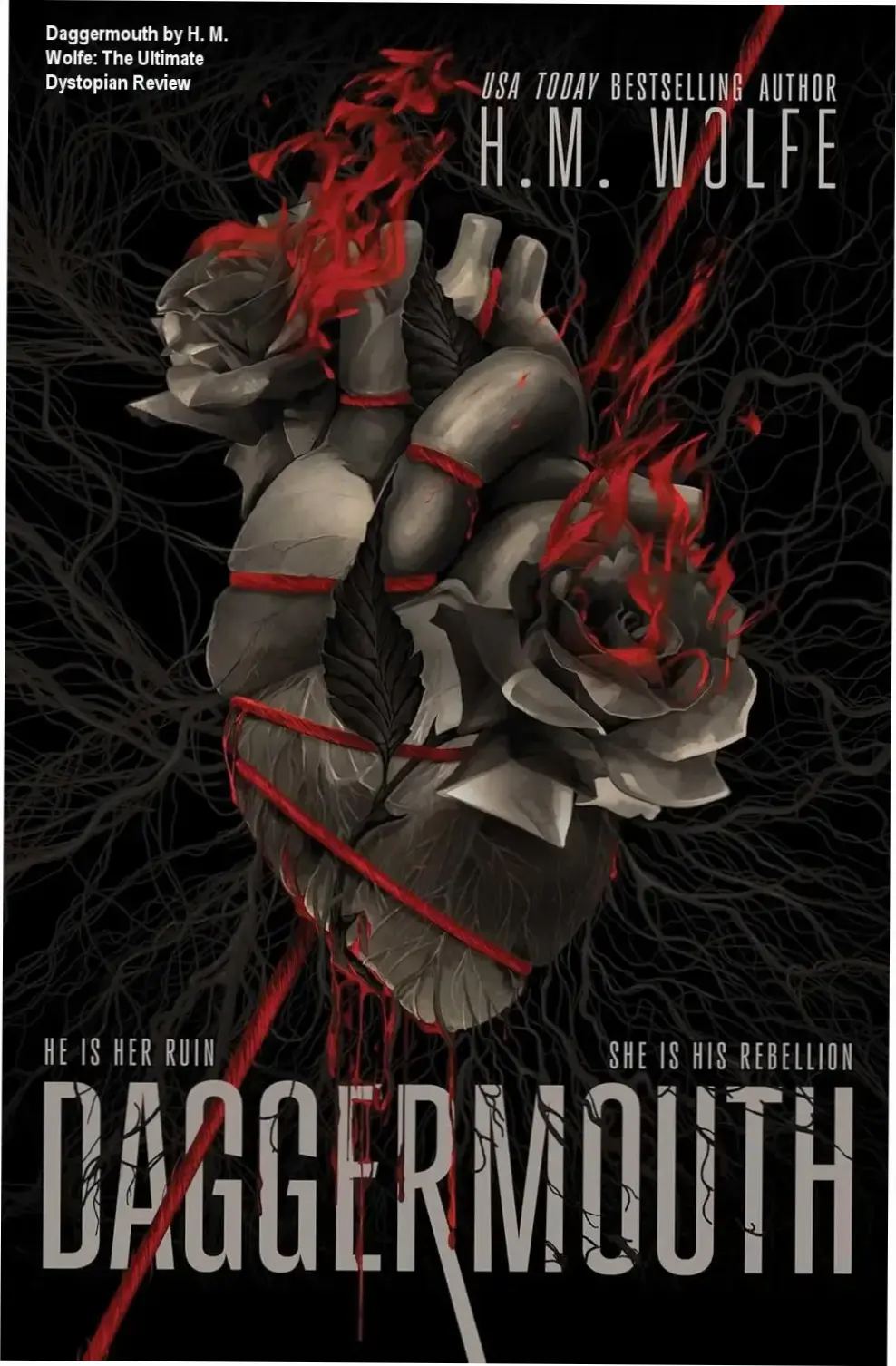 Cover art of Daggermouth by H. M. Wolfe featuring a dystopian atmosphere