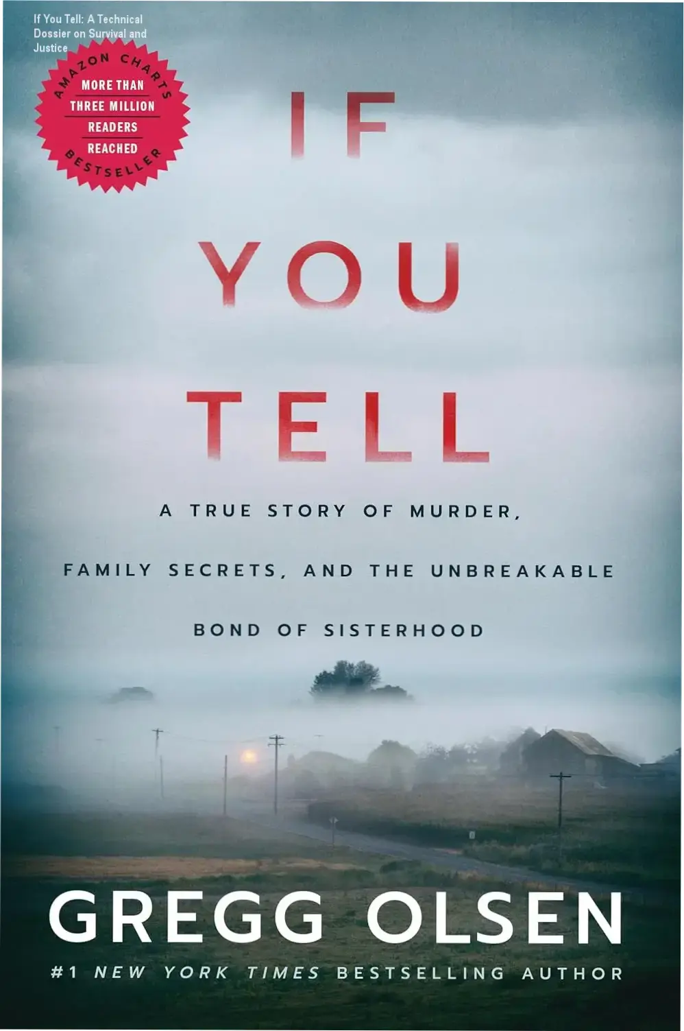 The cover of the book If You Tell by Gregg Olsen featuring a dark and suspenseful true crime theme