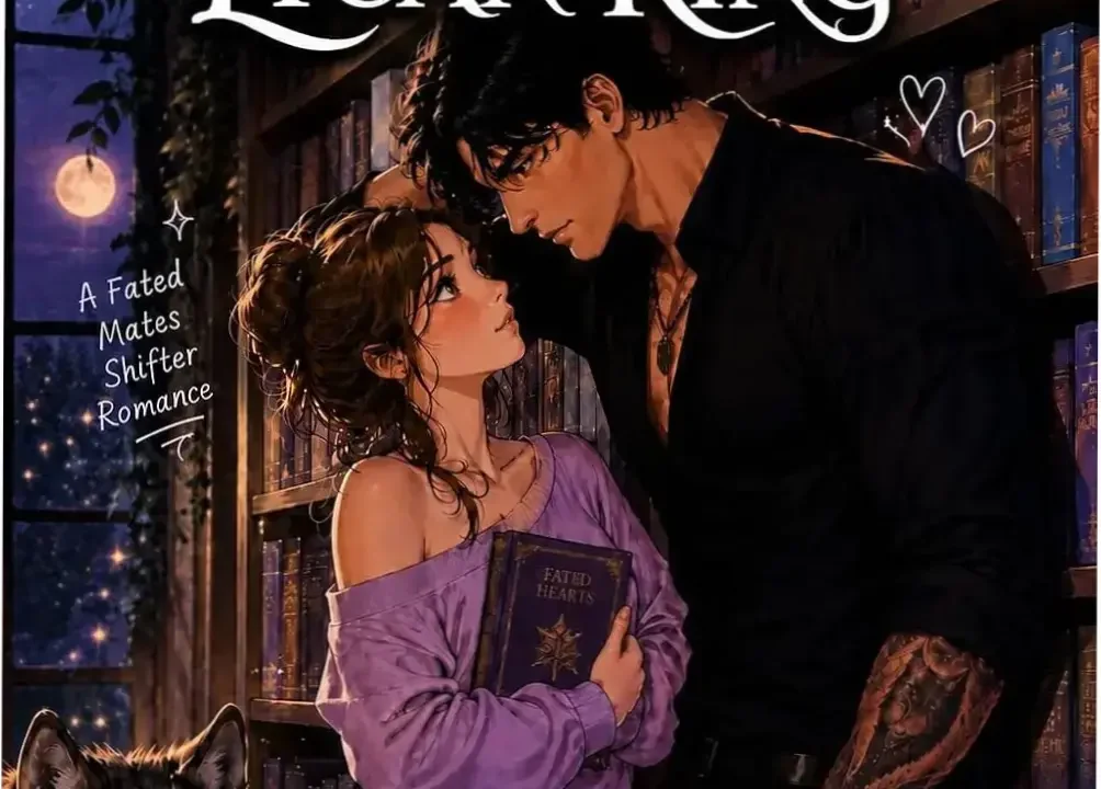 Lycan King and human couple staring at each other through a rain-spattered window