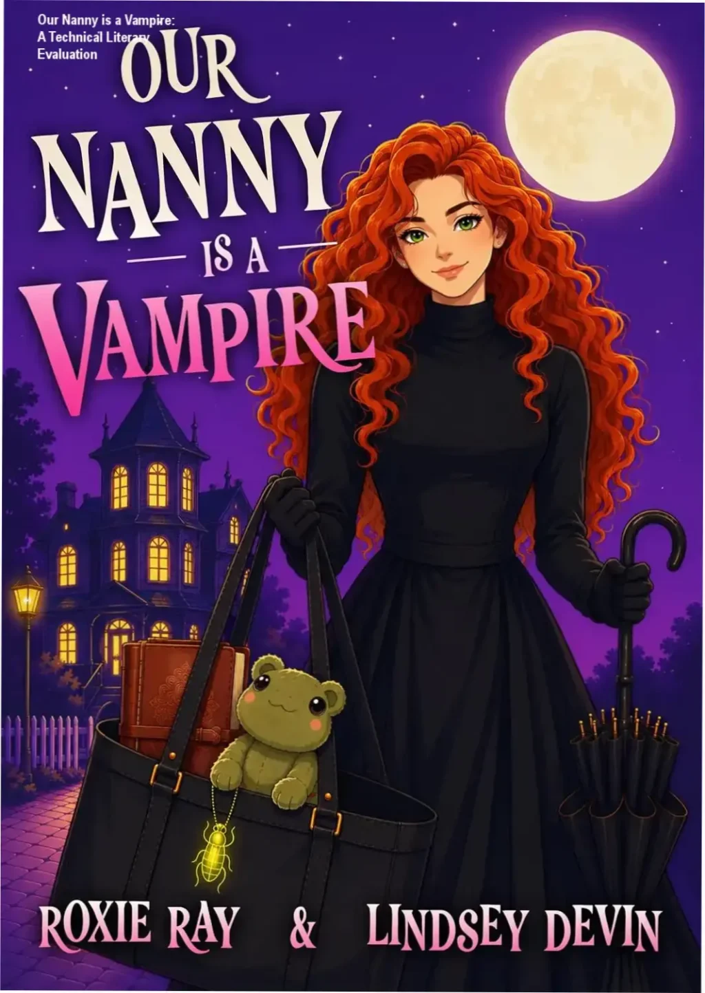 Cover art and digital reading concept for Our Nanny is a Vampire ebook