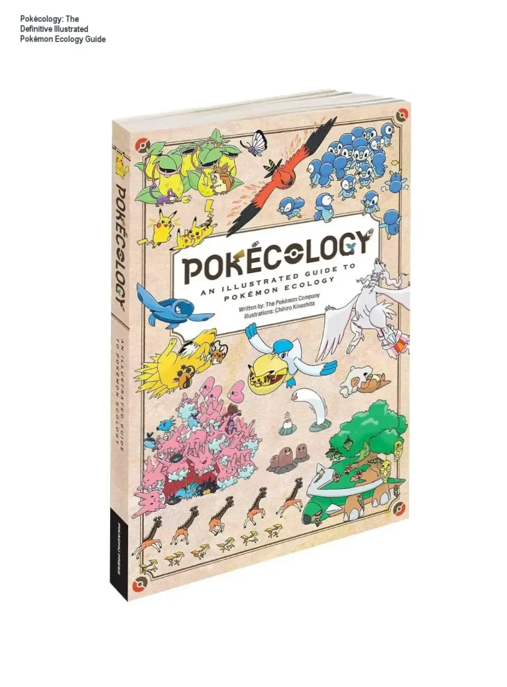 Pokécology book cover showing vivid Pokémon ecology illustrations