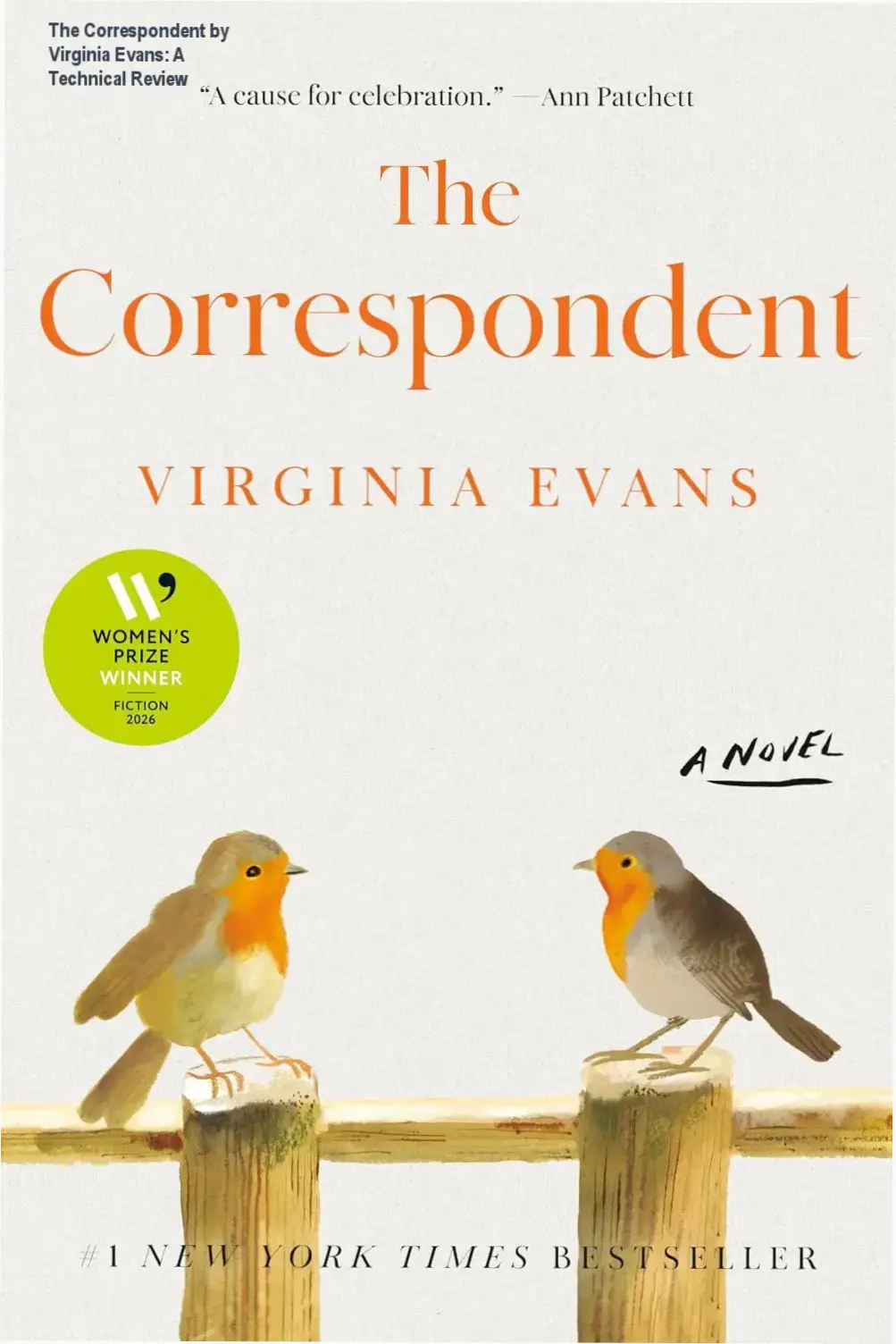 A digital Kindle edition of The Correspondent by Virginia Evans displayed on a modern e-reader