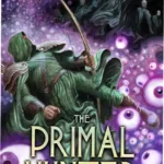 Digital cover artwork of The Primal Hunter 16 ebook featuring a fantasy warrior and cosmic goddess against a starry void backdrop