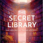 A glowing ebook reader displaying glowing snippets from The Secret Library novel