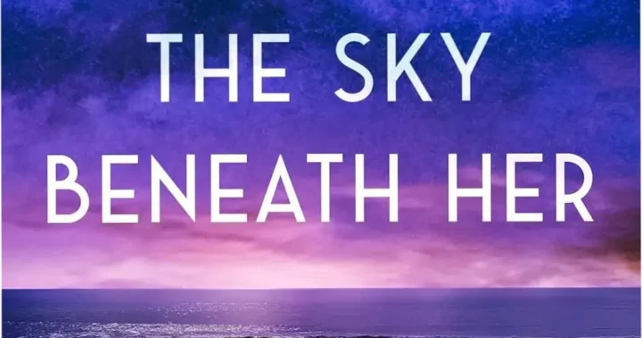 Cover art of the novel The Sky Beneath Her by Mary Ellen Taylor featuring ocean themes