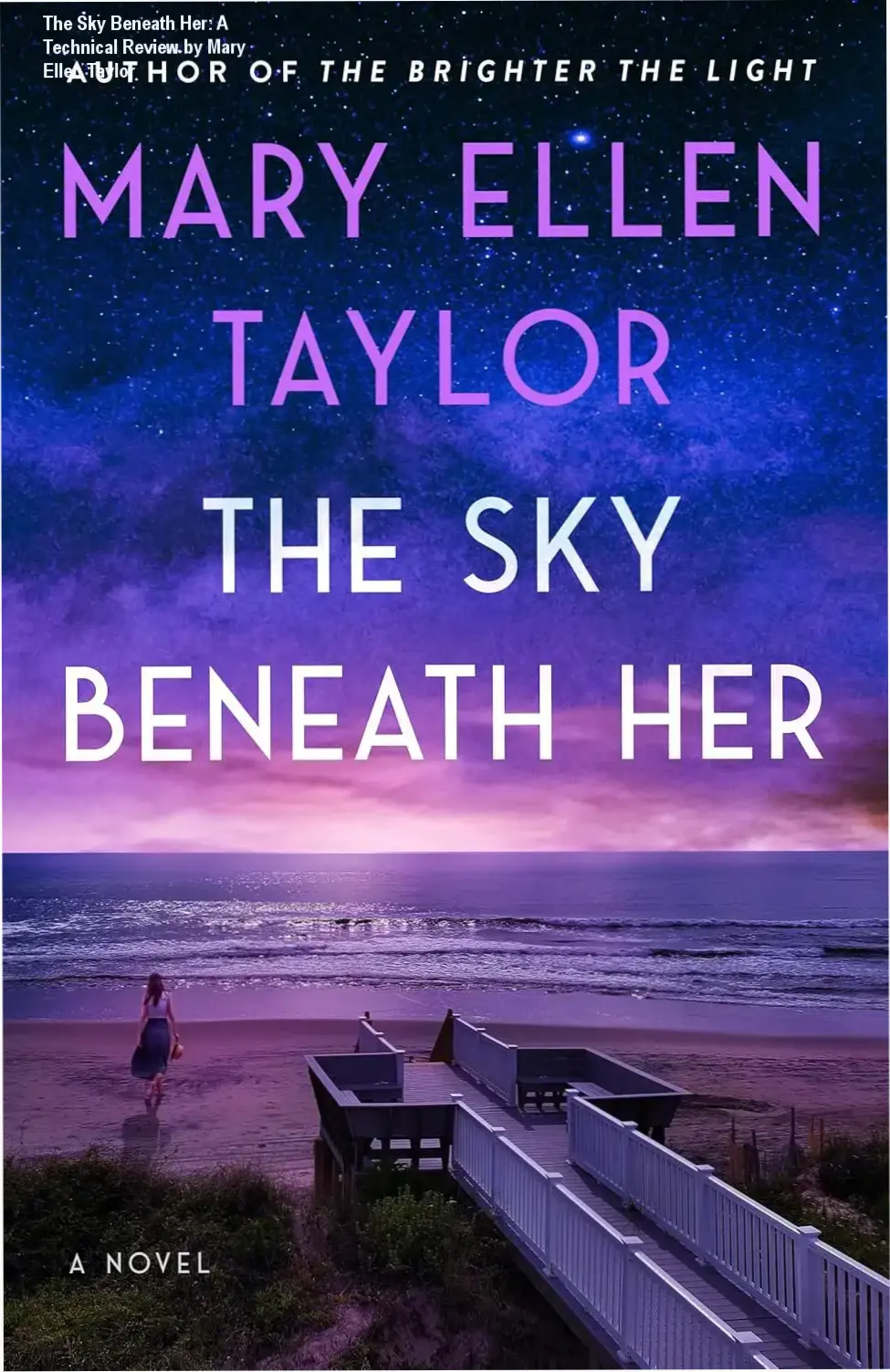 Cover art of the novel The Sky Beneath Her by Mary Ellen Taylor featuring ocean themes