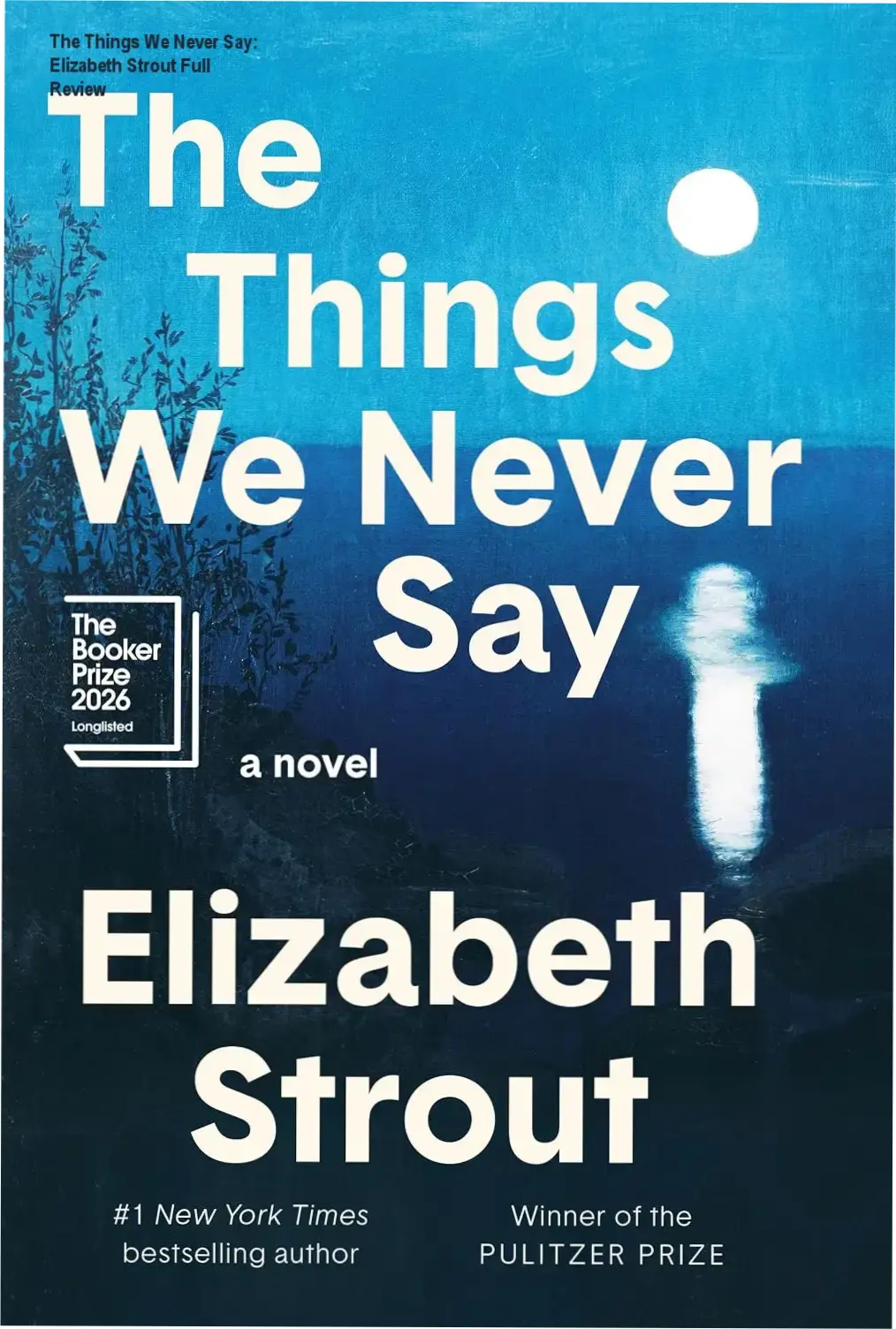 Kindle edition cover of The Things We Never Say by Elizabeth Strout featuring literary themes