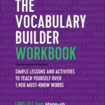 The Vocabulary Builder Workbook by Chris Lele showing educational activities and lessons