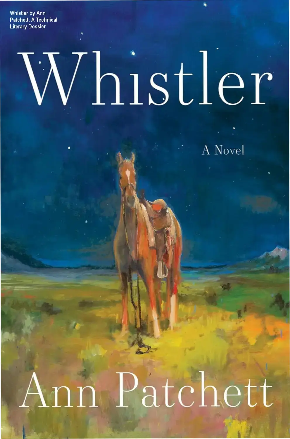 Whistler by Ann Patchett book cover representation for Kindle Edition